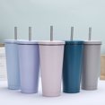 thumbnail image 5 of 750ml, Tasse de Voyage en Acier Inoxydable, avec Paille et Couvercle, thermos à Café, Tasse Isolée, Tasse à double Paroi, Tasse à Café, Tasse de Voyage, 5 of 5