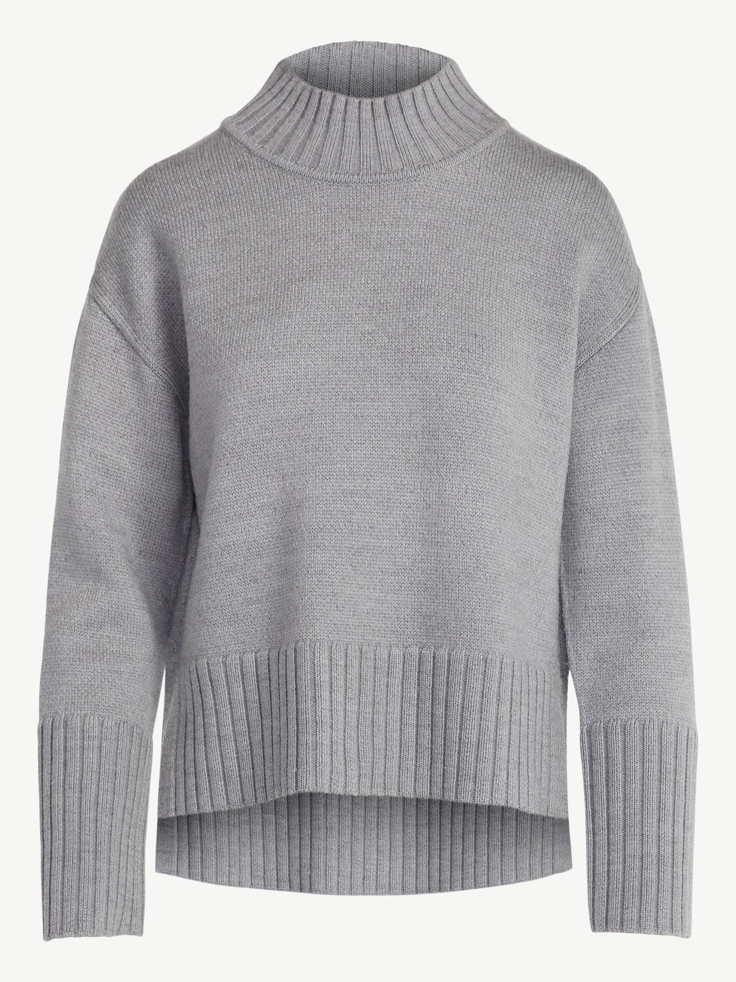 Free Assembly Women's Mock Neck Pullover Sweater with Tall Cuffs, Midweight, Sizes XS-XXL
