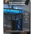 thumbnail image 4 of KFFKFF 47" Gaming Desk with LED Lights & Power Outlets, Computer Desk with Monitor Stand & 2-Tier Storage Sheves, Black, 4 of 9