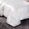thumbnail image 5 of NTBED Silky Satin Comforter Set Queen White Luxury Wave Quilted Bedding Set, 5 of 5