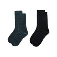 thumbnail image 5 of MeMoi 2 Pair Women's Scalloped-Cuff Cozy Knit Crew Socks - Womens - Female, 9-11, Black, 5 of 5