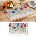 thumbnail image 6 of American Flag Farmhouse Flower Placemats Set of 4, Independence Day Non-Slip Place Mats Washable Table Mats for Kitchen Dining Table Decorations Indoor/Outdoor, 6 of 9