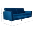 thumbnail image 3 of SAFAVIEH Chelsea Transitional Foldable Futon Bed, Navy/Chrome ( 79.1 in. W x 33.1 in. D x 32.7 in. H), 3 of 13
