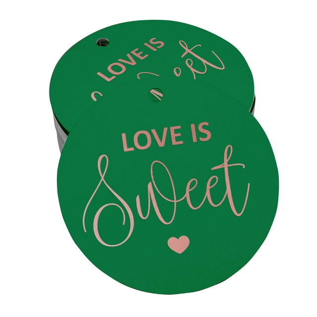 Inkdotpot Rose Gold Foil Paper Hang Tag Love Is Sweet Wedding Favor Tag 50 Piece