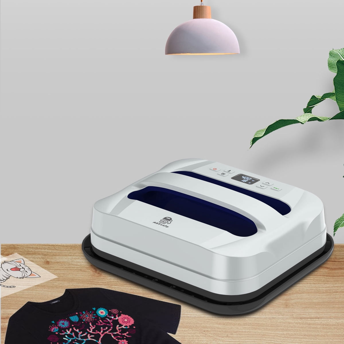 ARTeefy HP3 12" x 10" Portable Heat Press Machine for T-Shirts, Sublimation and HTV Vinyl, Silver Navy