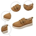 thumbnail image 5 of Rokment Womens Vintage Buckles Platform Oxfords Penny Loafers Walking Shoes Fashionable Casual Suede Dress Fashion Sneakers 2026 Spring Fall Comfortable Brown Size 9, 5 of 7