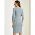 thumbnail image 3 of DARING DIVA Women's 3/4 Sleeve Work Pencil Midi Dresses M Grey, 3 of 6