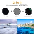 thumbnail image 2 of Filtro K&F Concept Variable Fader ND2-ND32 ND67 mm con CPL, 2 of 8