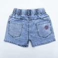 thumbnail image 2 of Peacolate 4-11Y Girls Denim Shorts Elastic Waistband Flower Ripped Jeans,Heart,10Years, 2 of 5