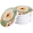 thumbnail image 1 of FMSHPON Spring White Flower Oil Painting Texture Set of 4 Car Coaster for Drinks, Absorbent Ceramic Stone Coasters Cup Mat with Cork Base for Home Kitchen Room Coffee Table Bar Decor, 1 of 5