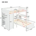 thumbnail image 2 of Harper & Bright Designs Twin Over Twin Bunk Bed with Desk, Solid Wood Bunk Bed with Storage Shelves and Wardrobe, Twin Size Loft Bed with a Stand-Alone Bed, White, 2 of 14