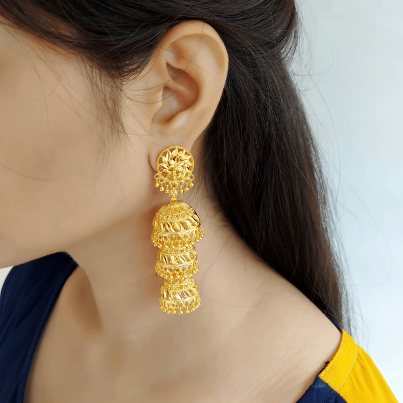 Pin by R2SG on Jewellery | Gold earrings wedding, Gold earrings designs,  Gold jewellery design