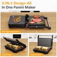 thumbnail image 4 of Heynemo 3-in-1 Portable Panini Press Sandwich Maker with Nonstick Interior, 1000W, 4 of 8