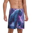thumbnail image 2 of Fuzoiu Mystical White gorilla Jungle Print Pajama Shorts for Men, Men's Pajama Bottoms,Mens Lounge Sleepwear,Pajama Pants with Pocket-3X-Large, 2 of 6