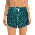 thumbnail image 2 of Balery teal sparkling Pattern Women's Running Shorts with Liner 2 Pockets Elastic Workout Athletic Gym Yoga Shorts-XX-Large, 2 of 7