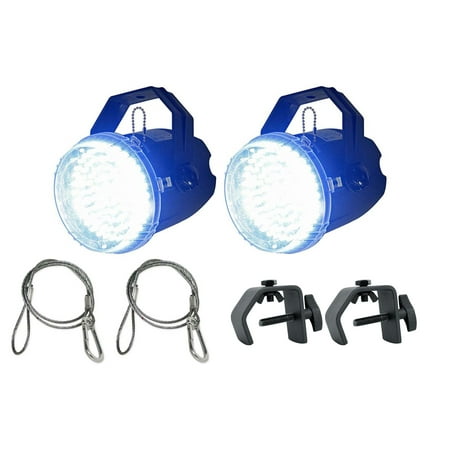(2) New American DJ ADJ Big Shot LED II White LED Strobe Lights+Cables+Clamps