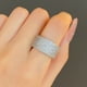 thumbnail image 2 of Anillo clásico de plata de ley 925 para hombre, anillos de circonita completa ostentosa ancha, agresivos, promesa de amor, regalos del día de san valentín, joyería, 2 of 2