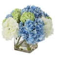thumbnail image 2 of Uttermost Providence Hydrangea Polyester Iron Glass Bouquet in Blue/Green/White, 2 of 4