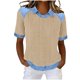 thumbnail image 1 of Tops de Manga Corta para las Mujeres Camiseta Suelta de Primavera Y Verano con Solapa Casual, 1 of 5