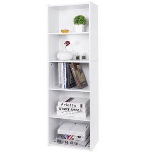 HomGarden 5-Tier Open Shelf Bookcase, White