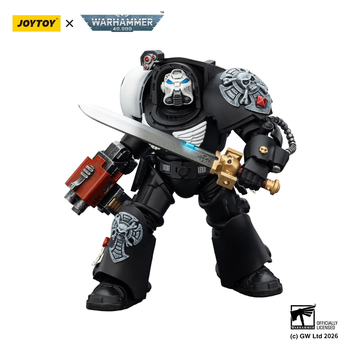 [IN STOCK] JOYTOY Warhammer 40K 1/18 Action Figures Raven Guard Terminator 1 with Power Sword and Storm Bolter