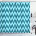 thumbnail image 1 of Ambesonne Chevron Shower Curtain, Sea Colored Zigzags, 69"Wx84"L, Teal Pale Blue, 1 of 3