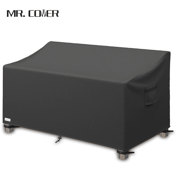 MR. COVER 3-Seater Outdoor Couch Cover Waterproof, Patio Furniture Cover for Sofa, 600D Heavy Duty Patio Sofa Cover with Air Vent & Double-Stitched Seams, Anti-UV, 80"W x 37"D x 35"H, Black