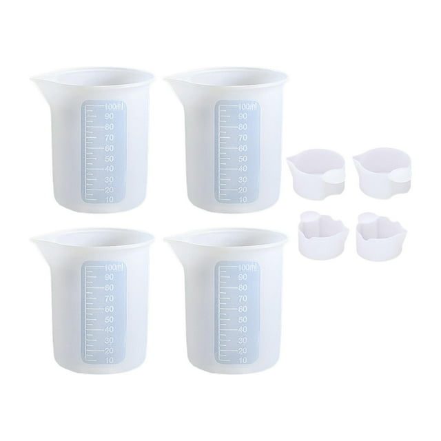 simhoa Ensemble de Tasses à Mesurer en Silicone Époxy Outils de Moulage de Bijoux Ensemble Tasse de Mélange Réutilisable 8 Pcs