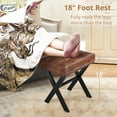 thumbnail image 4 of Dycanpo Vanity Stool with Metal X Legs, Small Ottomans or Footstools for Makeup Room, Reddish Brown Leather, 4 of 11