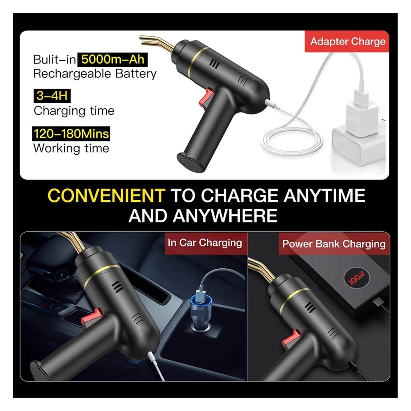 Stapler Rechargeable Plastic Welding Machine Bumper Repair Kit Soldering Iron for Plastic Repair Car