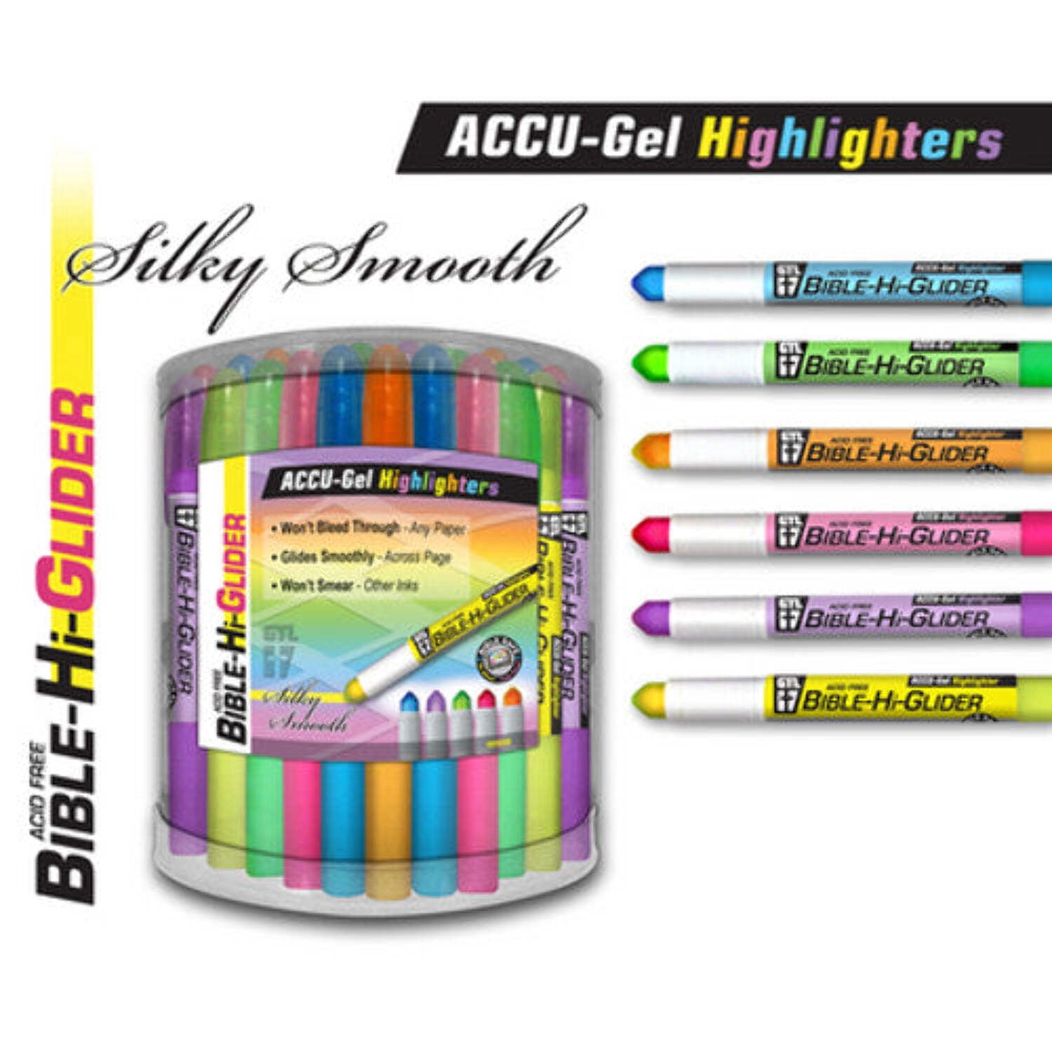 G T Luscombe Co 08115X Highlighter Accu Gel Bible Hi Glider Orange