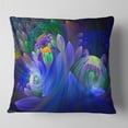 thumbnail image 2 of Designart Blue Fractal Flower Bouquet - Floral Throw Pillow - 18x18, 2 of 5