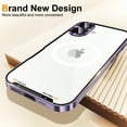 thumbnail image 4 of Allytech Metal Plating case for iPhone 16, Luxury Ultra Thin Compatible with Magsafe Wireless Charging Camera Lens Protection Anti-Drop Frosted Back Panel Cover for iPhone 16, Purple, 4 of 8