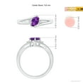 thumbnail image 4 of ANGARA Natural Amethyst and Diamond Split Shank Ring in 14K White Gold for Women (Size-7x5mm) | February Birthstone, Birthday, Anniversary, Jewelry Gift for Women | Natural Amethyst Ring, 4 of 8