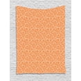 thumbnail image 1 of Peach Tapestry, Continuous Pattern with Ripe and Sweet Summer Fruits Graphic Image Print, Wall Hanging for Bedroom Living Room Dorm Decor, 40W X 60L Inches, Dark Peach and White, by Ambesonne, 1 of 2