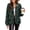 Dark Green, variant on Womens Fleece Jacket Fuzzy Stand Collar Western Aztec Snap Button Down Jacket Outerwear with Pockets