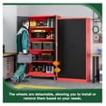thumbnail image 4 of WDZS Metal Garage Storage Cabinets with Lock Door and Adjustable Shelves, Steel Tool Cabinets for Home,Office,Warehouse Organisieren (Black Red, 75" H), 4 of 9