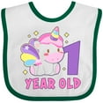 thumbnail image 3 of Inktastic 1 Year Old with Cute Unicorn Birthday Girls Baby Bib, 3 of 4