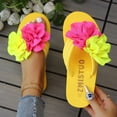 thumbnail image 4 of Slipper for Women Women's Casual Versatile Flop Sandals For Spring And Summer Featuring Comfortable And Stylish Floral Open Toe And Soft Soles.,Yellow,37, 4 of 9