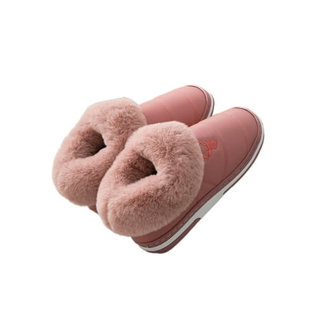 

Eloshman Mens Non-slip Fluffy Fuzzy Slippers Bedroom Comfort Slip On Warm Shoes Lightweight Plush Slipper Light Red 8.5-9
