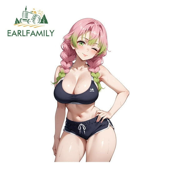 EARLFAMILY Size 5.1" Kanroji Mitsuri Car Stickers Laptop Window Motorcycle Host Decal