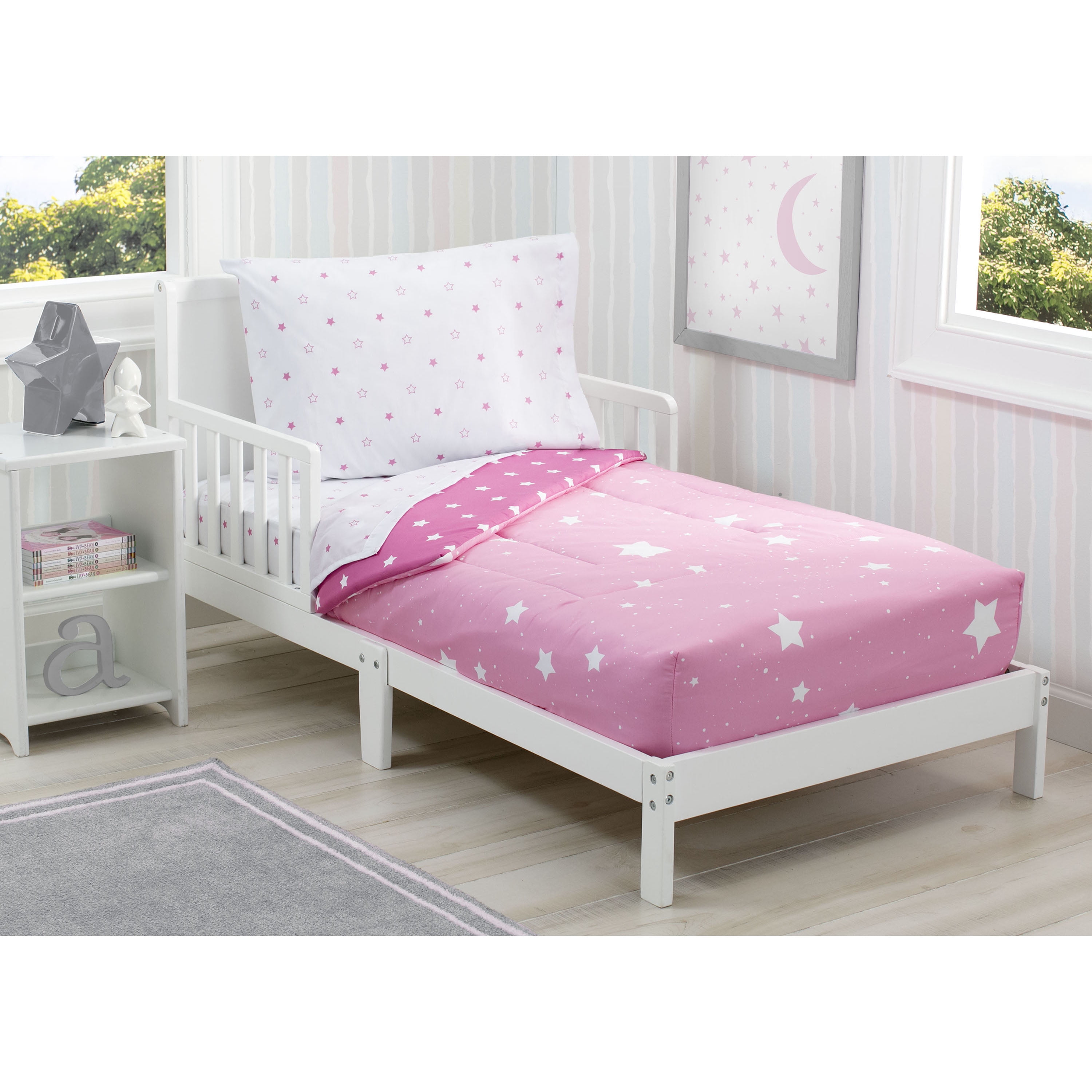 Delta Children Toddler Bedding Set Girls 4 Piece Collection Fitted