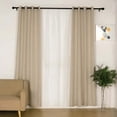thumbnail image 2 of Efavormart Pack of 2 52"x96" Beige Faux Linen Curtains, Semi Sheer Curtain Panels with Chrome Grommet for Living Room Home Decor Window Privacy Linen Textured Drapes, 2 of 11