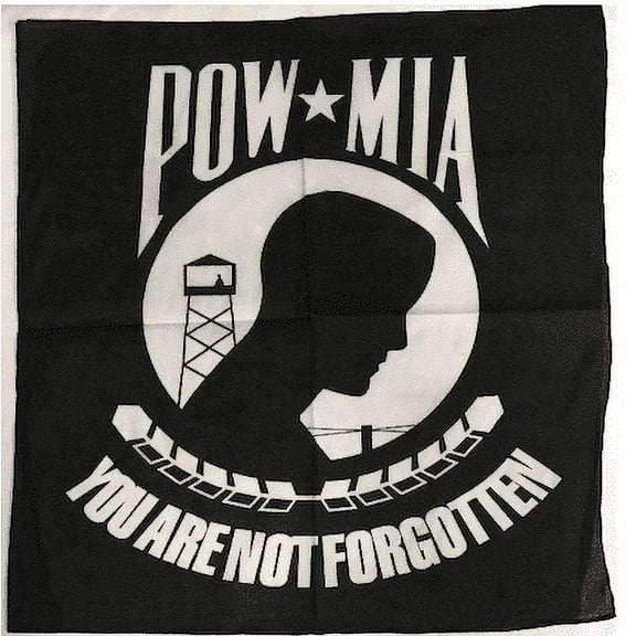 6 POW MIA Military Prisoner Of War Missing In Action You Are Not Forgotten Head Wrap 100% Cotton 22"X22"