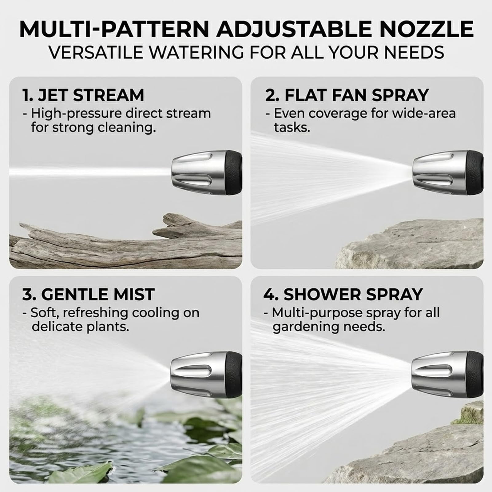 Aquoxis Pressure Washer Gun,High Pressure Garden Hose Nozzle With 360° Rotating Nozzle,3 Spray Modes,Fit With 3/4In Threaded Hoses,Aquoxis Power Washer,Aquoxis High Pressure Water Jet