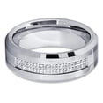 thumbnail image 2 of Men's Tungsten Wedding Band - Silver Tungsten Ring - 8mm - Tungsten Ring (13), 2 of 4