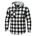 thumbnail image 5 of LYSMORA Mens Plaid Button Down Hooded Shirt Long Sleeve Chest Pocket Casual Outdoor Hoodie Shacket, 5 of 5