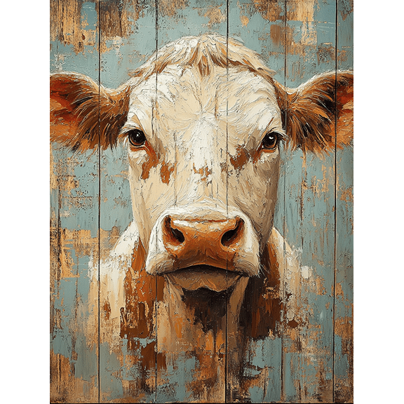 Rustic Cow Canvas Wall Art， Perfect for Farmhouse， Kitchen， Living Room， Bedroom， and Office Decor.