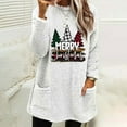 thumbnail image 1 of FcBaudy Hauts pour Femmes, Blouses & Chemises à Manches Longues Col Rond, Chemises pour Femmes Blouse de Noël Col Rond et Hiver Ample Imprimé Poche Chaude Manches Longues Blouse pour Femmes, 1 of 4