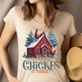 thumbnail image 4 of Making a List Chicken It Twice T-Shirt | Funny Holiday Farm Graphic Tee, Natural, Size S, 4 of 6